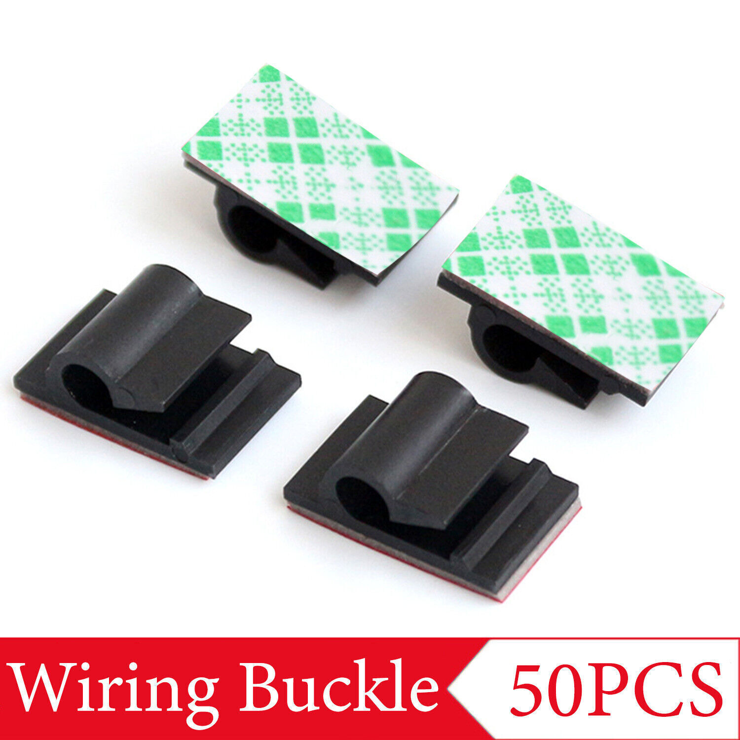 50Pcs Cable Clips Self-Adhesive Cord Wire Holder Management Organizer Clamp