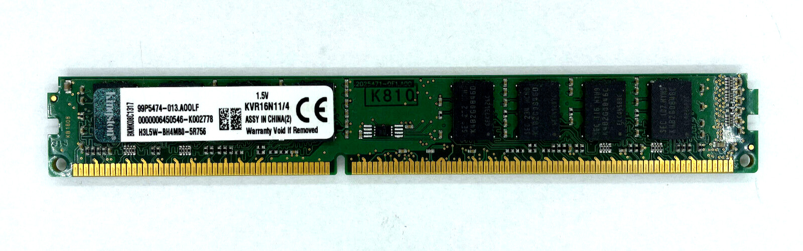 Kingston KVR16N11-4 DDR3 1x4 4GB 1600MHz PC3-12800 Single Stick Low Profile RAM