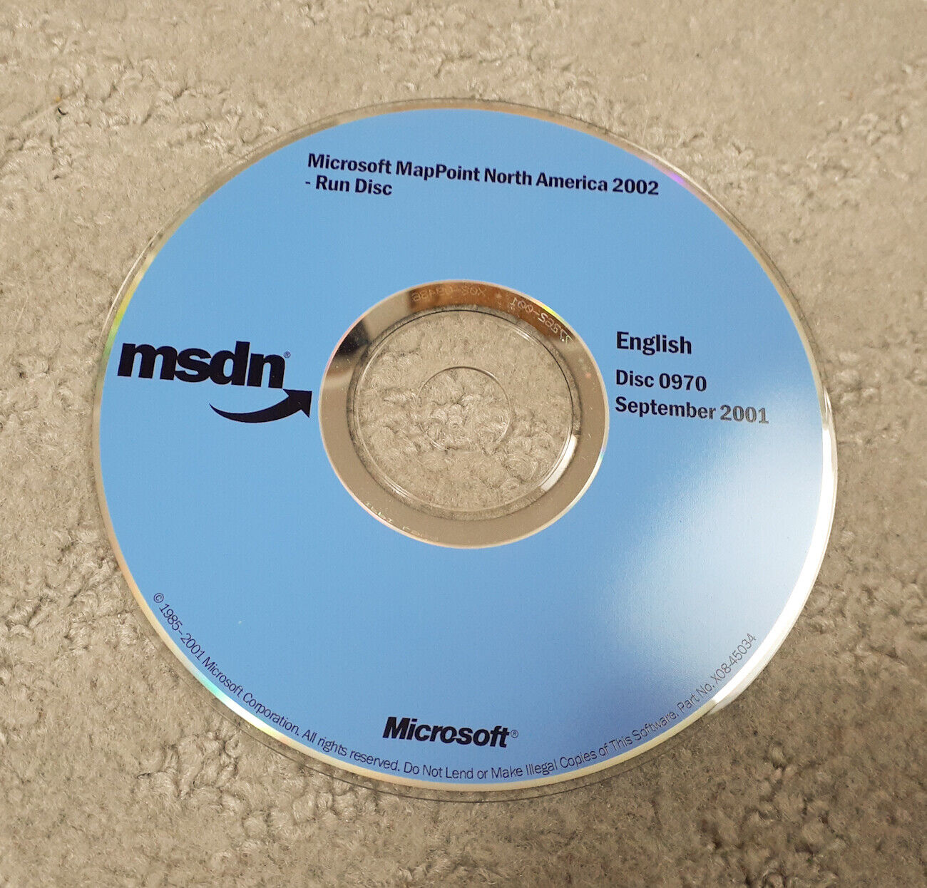 MSDN Disc 0970 September 2001 Microsoft MapPoint North America 2002 Run Disc