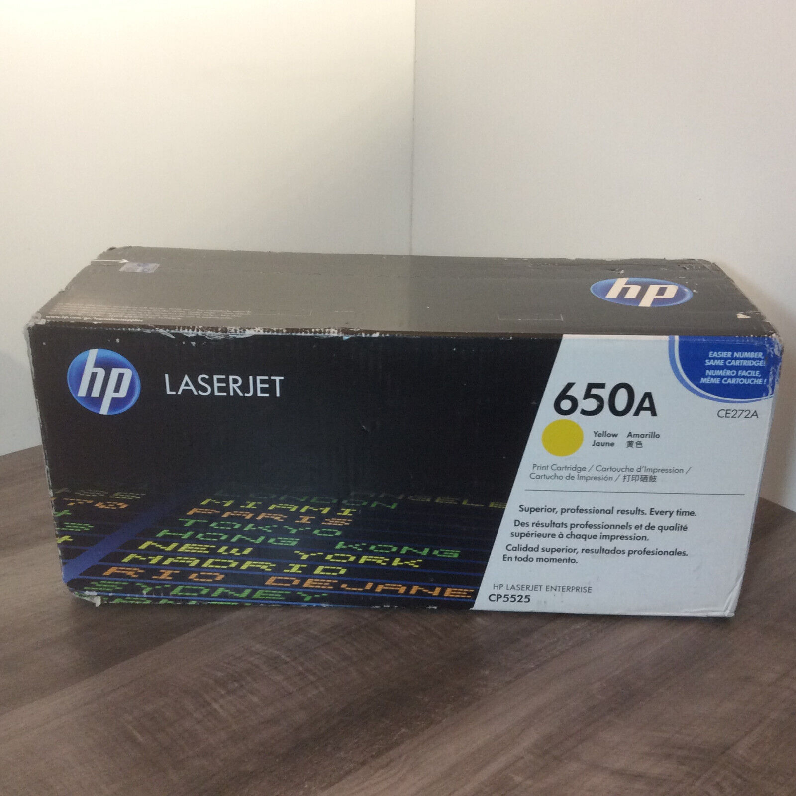 Genuine HP 650A CE272A Yellow Toner Cartridge CP5525 NEW OEM - SEALED BOX