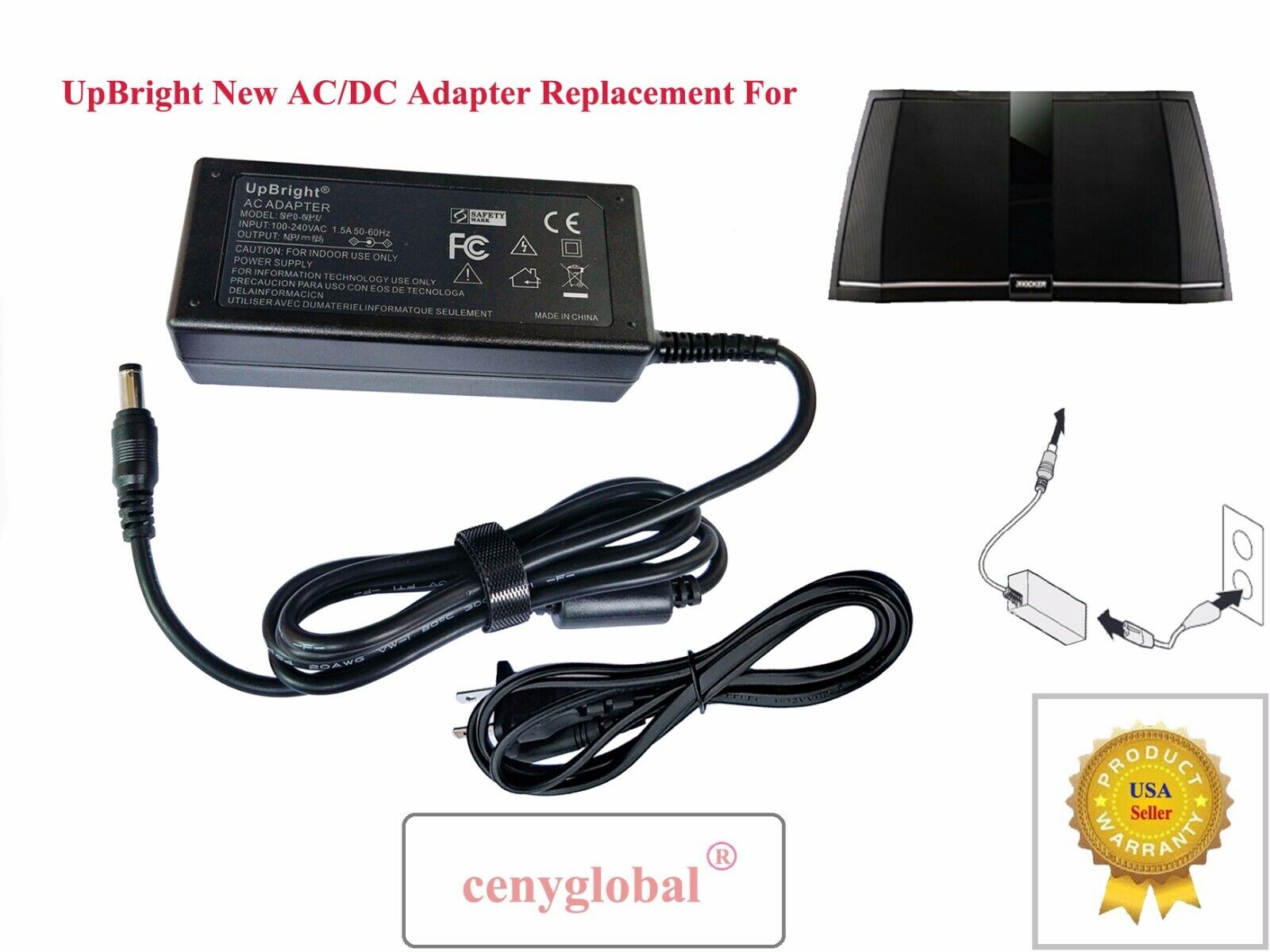 24V AC/DC Adapter For Kicker Amphitheater BT2 Bluetooth Speaker iK5BT2V2 Charger