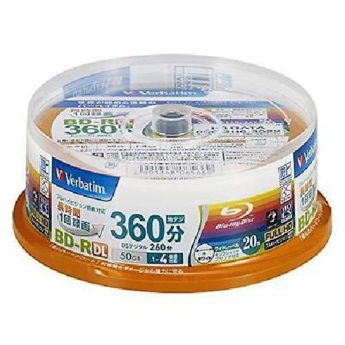 MITSUBISHI Verbatim Blank Blu ray Disc BD-R DL 50GB 20 Discs VBR260YP20SV1