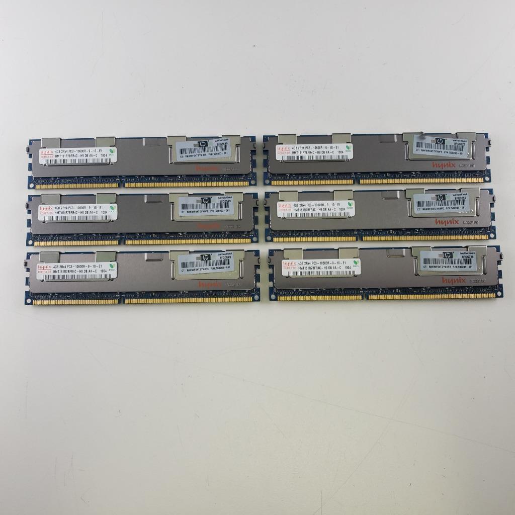 Hynix 24GB (6x4GB) PC3-10600R ECC REG Server Memory HMT151R7BFR4C-H9