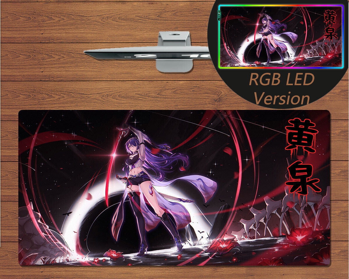 Anime RGB LED Large Mouse Pad Honkai Star Rail Acheron Gaming Mat