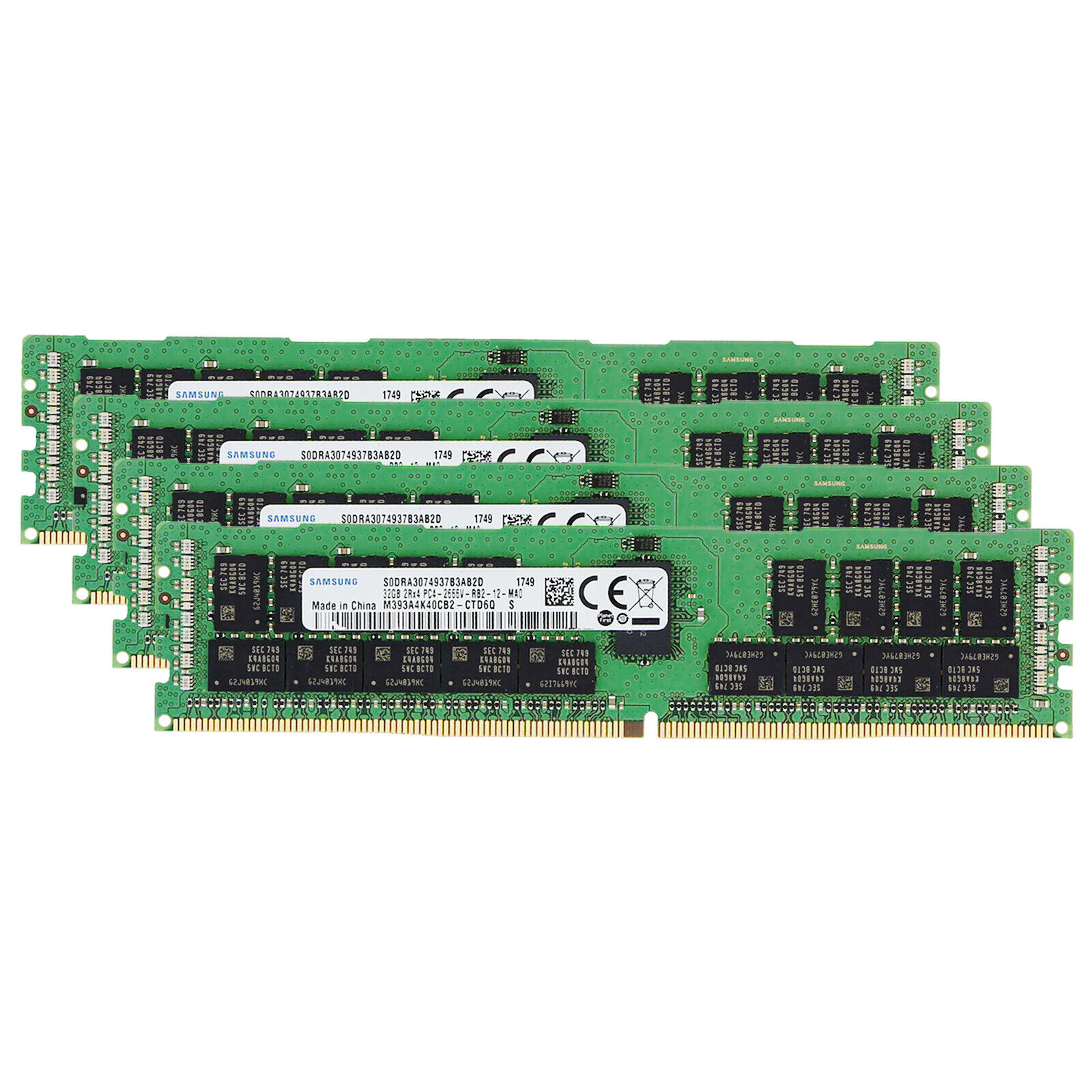 LOT 4PCS Samsung 128GB (4x 32GB) DIMM DDR4-2666 ECC REG M393A4K40CB2-CTD MEMORY
