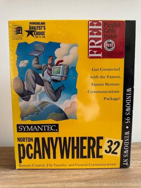 Vintage Symantec Norton pcAnywhere32  for Windows NT and 95, New/Sealed