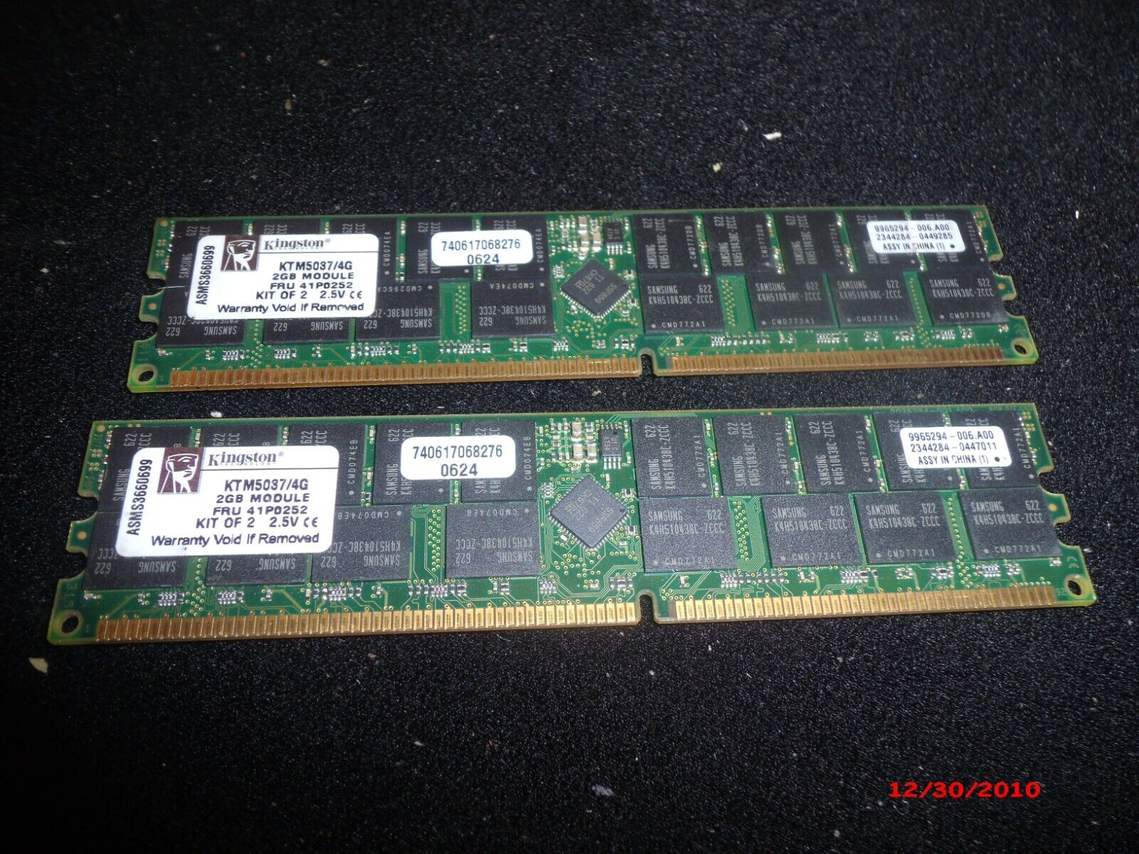Kingston 41P0252 KTM5037/4G 2x2 DDR 266,PC2100R ECC Registered Server memory