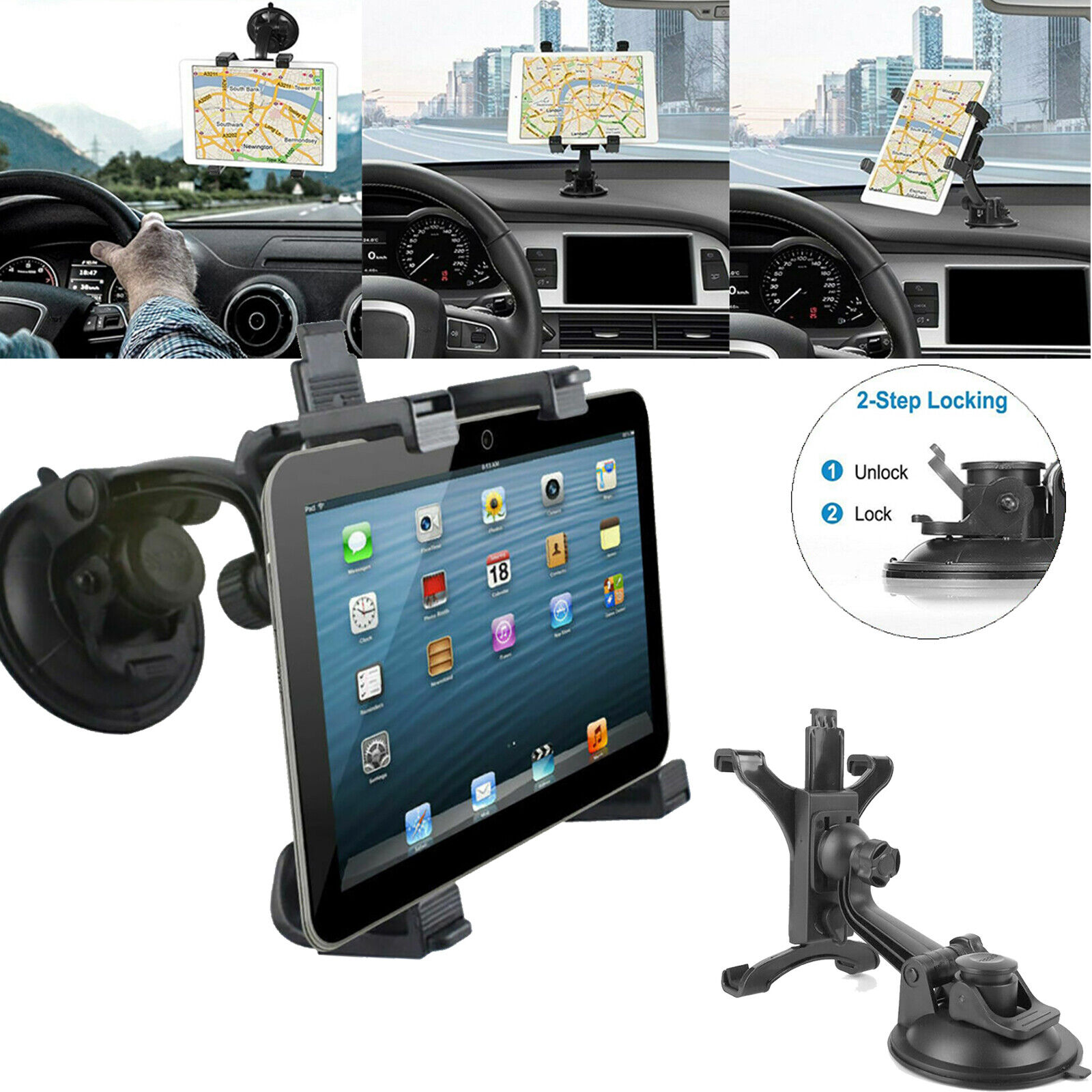 360° Universal Car Windshield Holder Desktop Mount For Cellphone Tablet iPad GPS