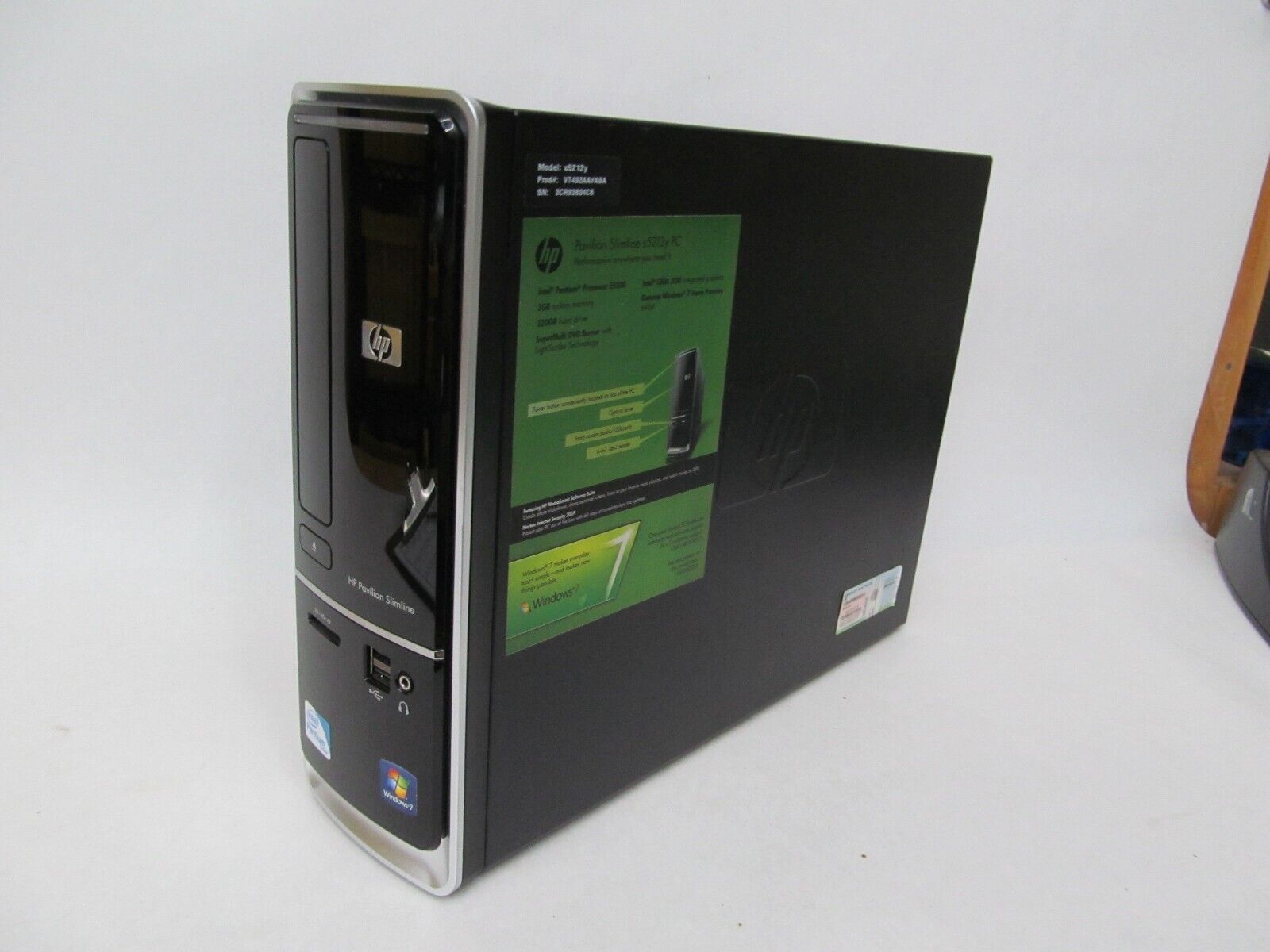 HP Pavilion s5212y Slimline Desktop Computer Tower PC w/ Windows 7
