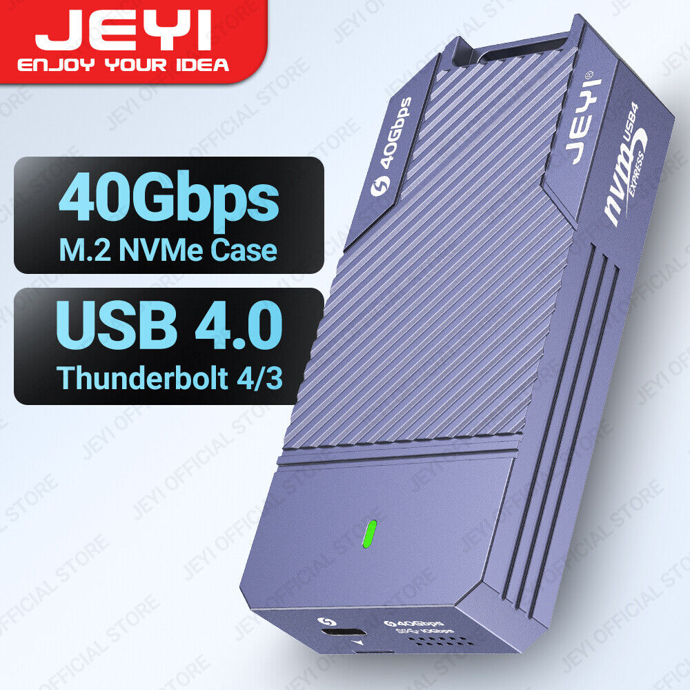 JEYI 40Gbps USB 4.0 M.2 NVMe SSD Enclosure Compatible with Thunderbolt 4/3