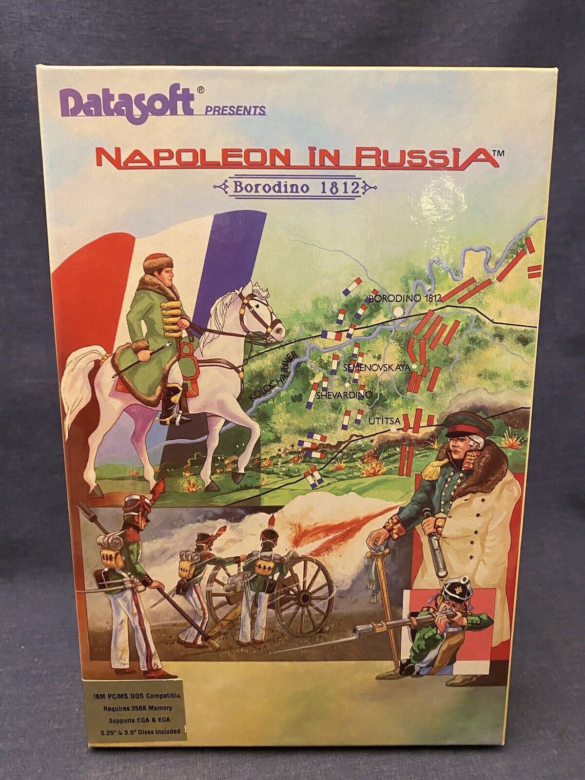 1987 Datasoft NAPOLEON IN RUSSIA Computer Game Floppy 5.25 3.5 Big Box War Rare