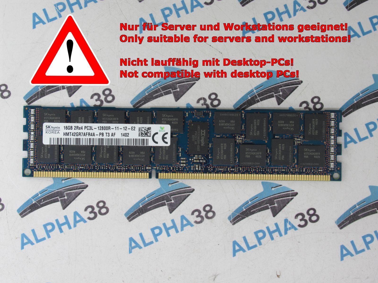 SK Hynix 16 GB Rdimm ECC Reg DDR3-1600 Lenovo System X x3500 M4 Server RAM