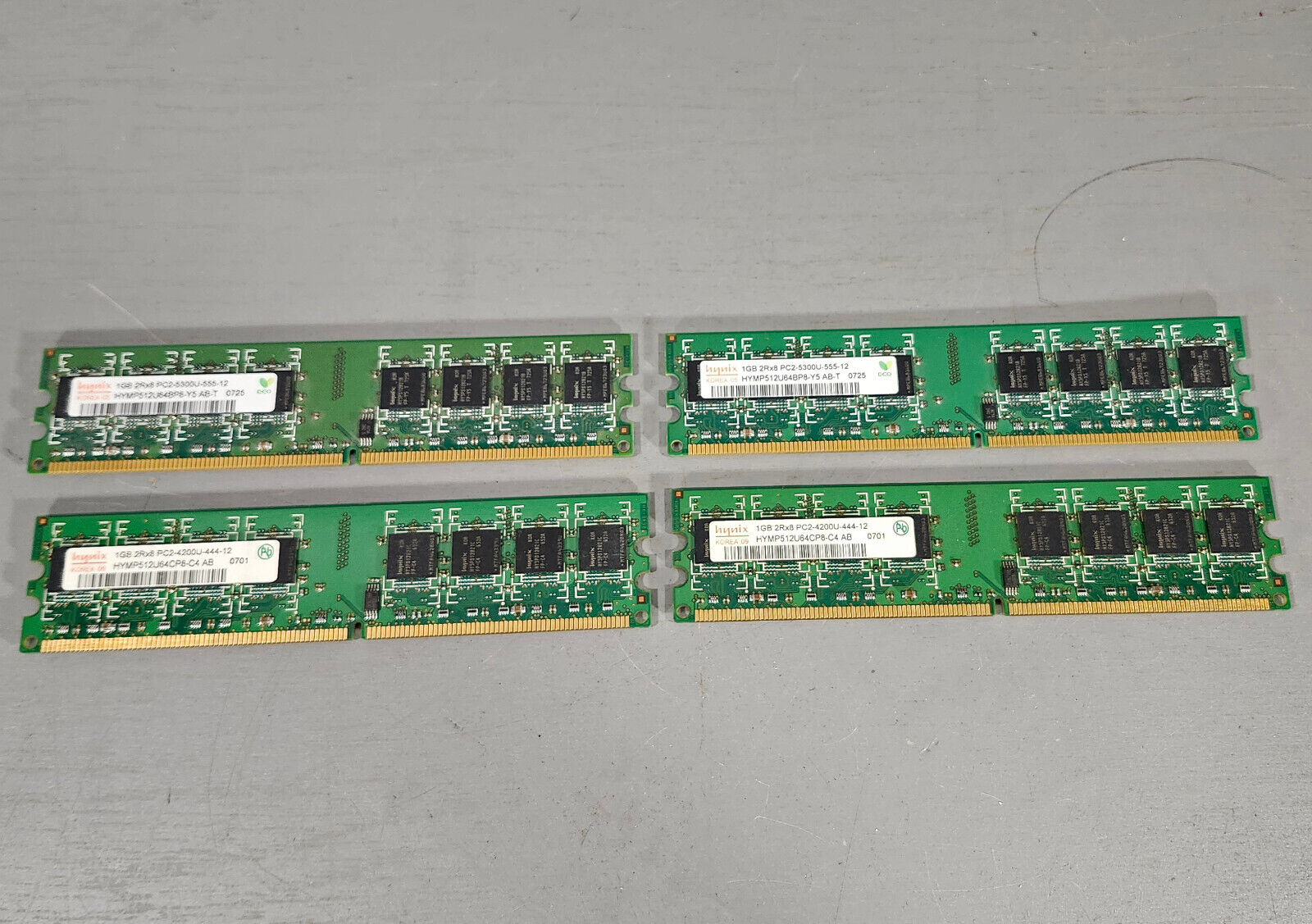 4GB (4x1GB) PC2-5300 DDR2 Desktop Memory Hynix HYMP512U64BP8-Y5 Non-ECC
