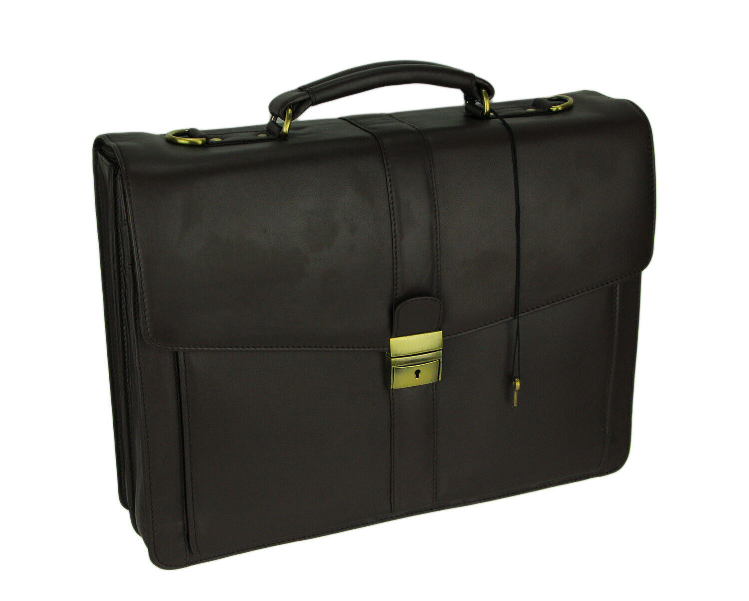 Giromy Samoni Genuine Leather Locking Business Briefcase with Laptop Storage