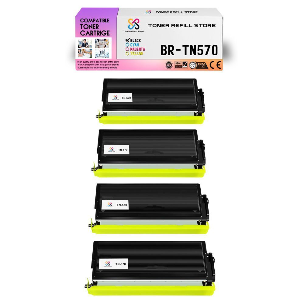 4Pk TRS TN570 Black Compatible for Brother DCP8040, HL5140 Toner Cartridge