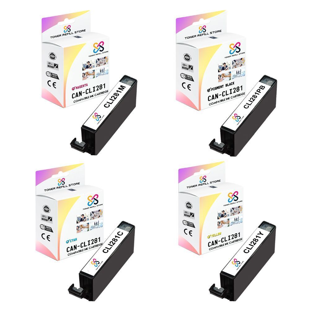 4PK TRS CLI281 CMYPB HY Compatible for Canon Pixma TR7520 TR8520 Ink Cartridge