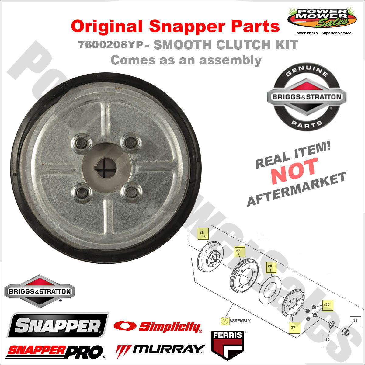 Snapper Smooth Clutch Kit / Drive Disc Assembly / 7600136YP, 7600208YP