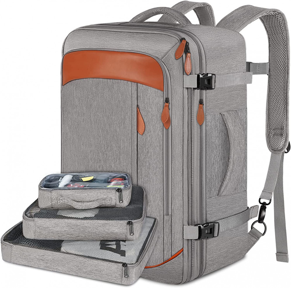 Carry on Backpack, Extra Large 40L Airline Approved Travel Backpacks Grey 