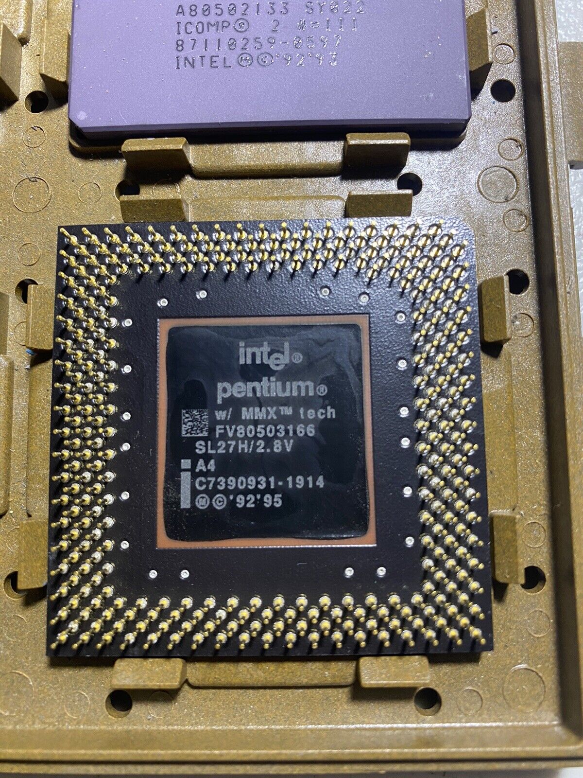 Intel SL27H Pentium 166mhz Mmx Socket 7 PPGA Processor