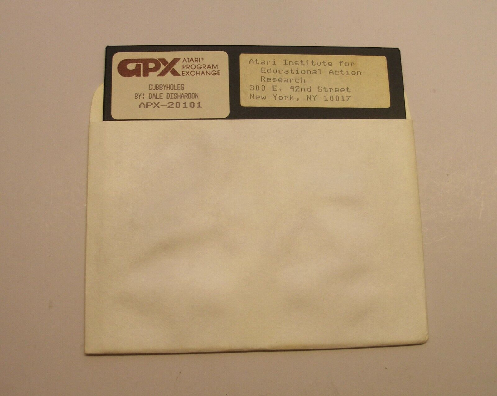 VERY RARE (9) Original Disk of Cubbyholes by APX for Atari 400/800