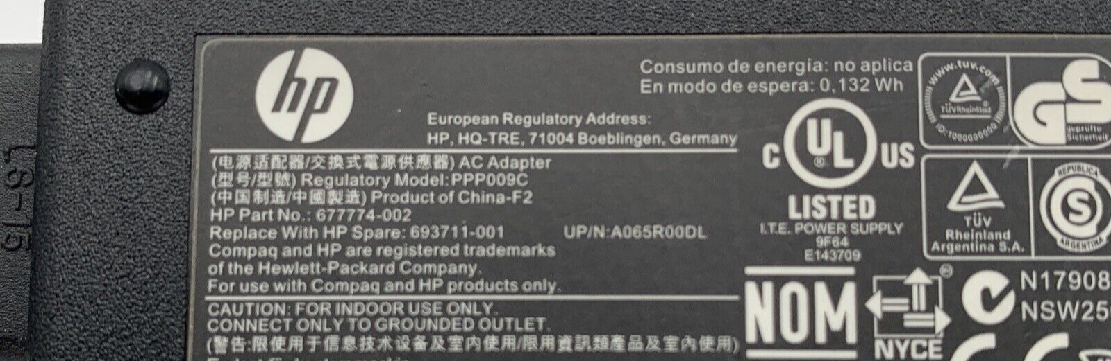 Hewlett Packard AC Power Adapter 677774-002 Genuine HP Tested