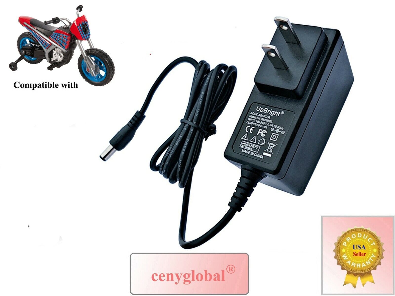 AC Adapter For 17026 Huffy Marvel Ultimate Spider Man Motorcycle 6-Volt Charger