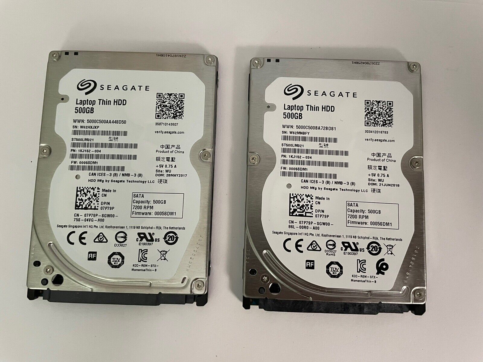 2 PACK  Seagate Laptop Thin HDD ST500LM021 500GB 2.5\