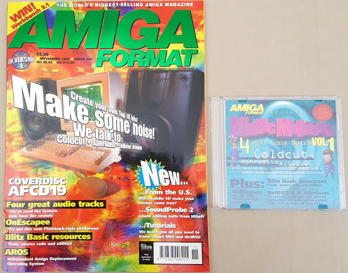 Amiga Format Magazine w/CD ©Nov.1997 Music Meltdown Blitz Basic NetBSD +MORE