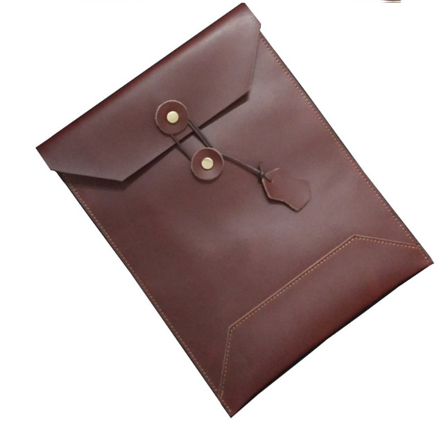 cow Leather file Folder pocket Messenger bag Briefcase handmade wine red z622