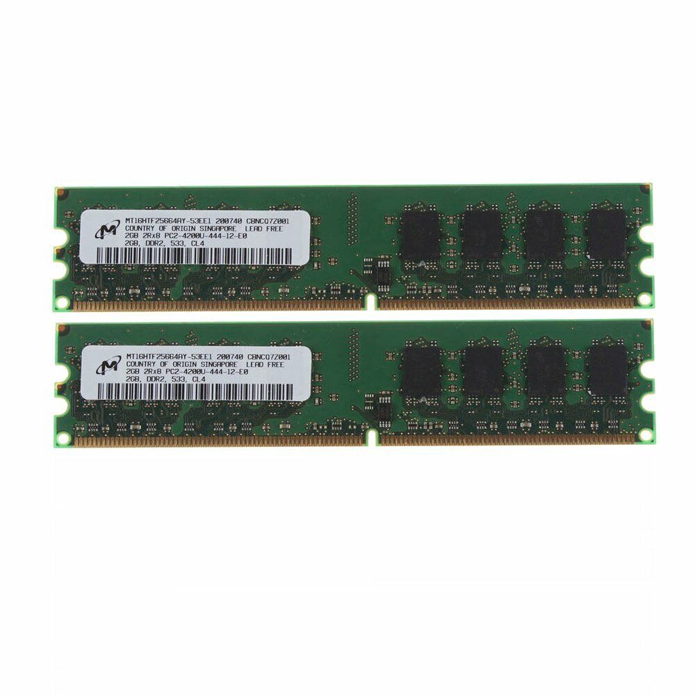 4GB 2x 2GB DDR2 533MHz PC2-4200U 240Pin DIMM RAM Desktop Memory RAM For Micron