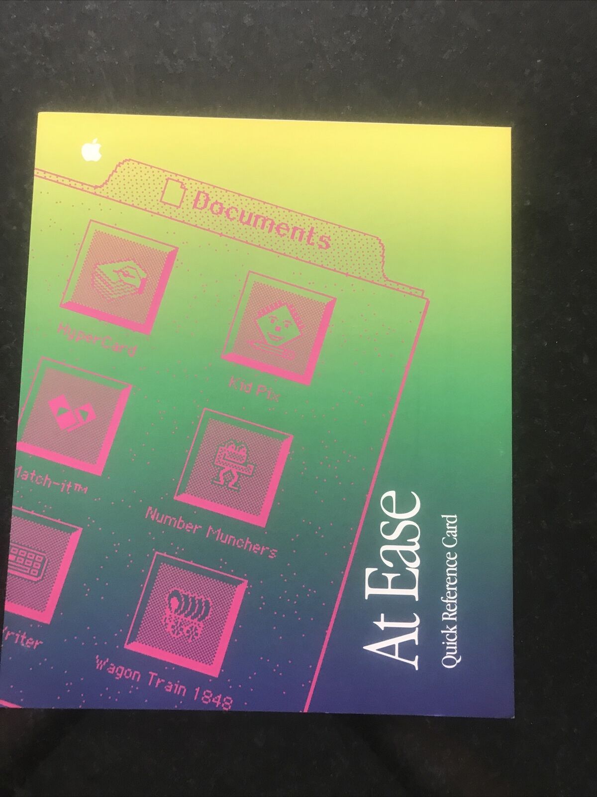 Vintage 1992 Apple Macintosh Mac at Ease Software Quick Reference Guide 