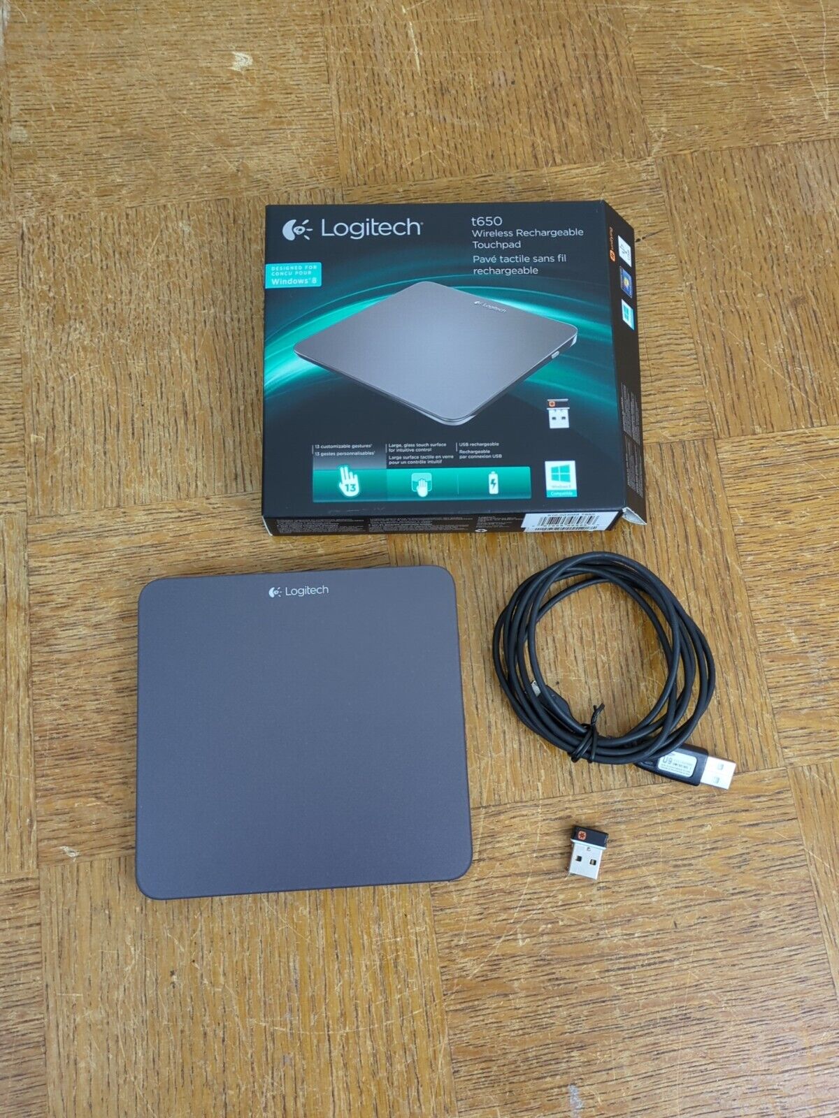 LOGITECH T650 Wireless Rechargeable Touchpad w/ Unifying Receiver & USB - In Box