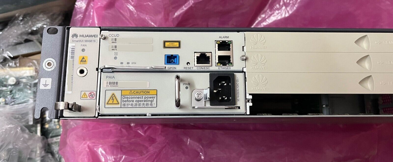 New Huawei MA5616(CCUD) /W used VDLE 32ports(can Up To 128)VDSL2 DSLAM /W cables