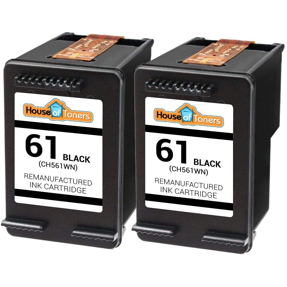 2PK Replacement HP 61 Ink Cartridge 2-Black 2510 2540 2541 2542 2543 2544 3510 