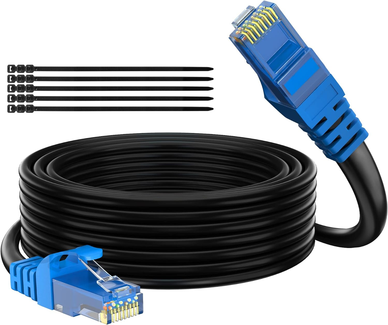 Cat 6 Outdoor Ethernet Cable 25 Ft, Gbps Heavy Duty Internet Cable  25-300 Feet