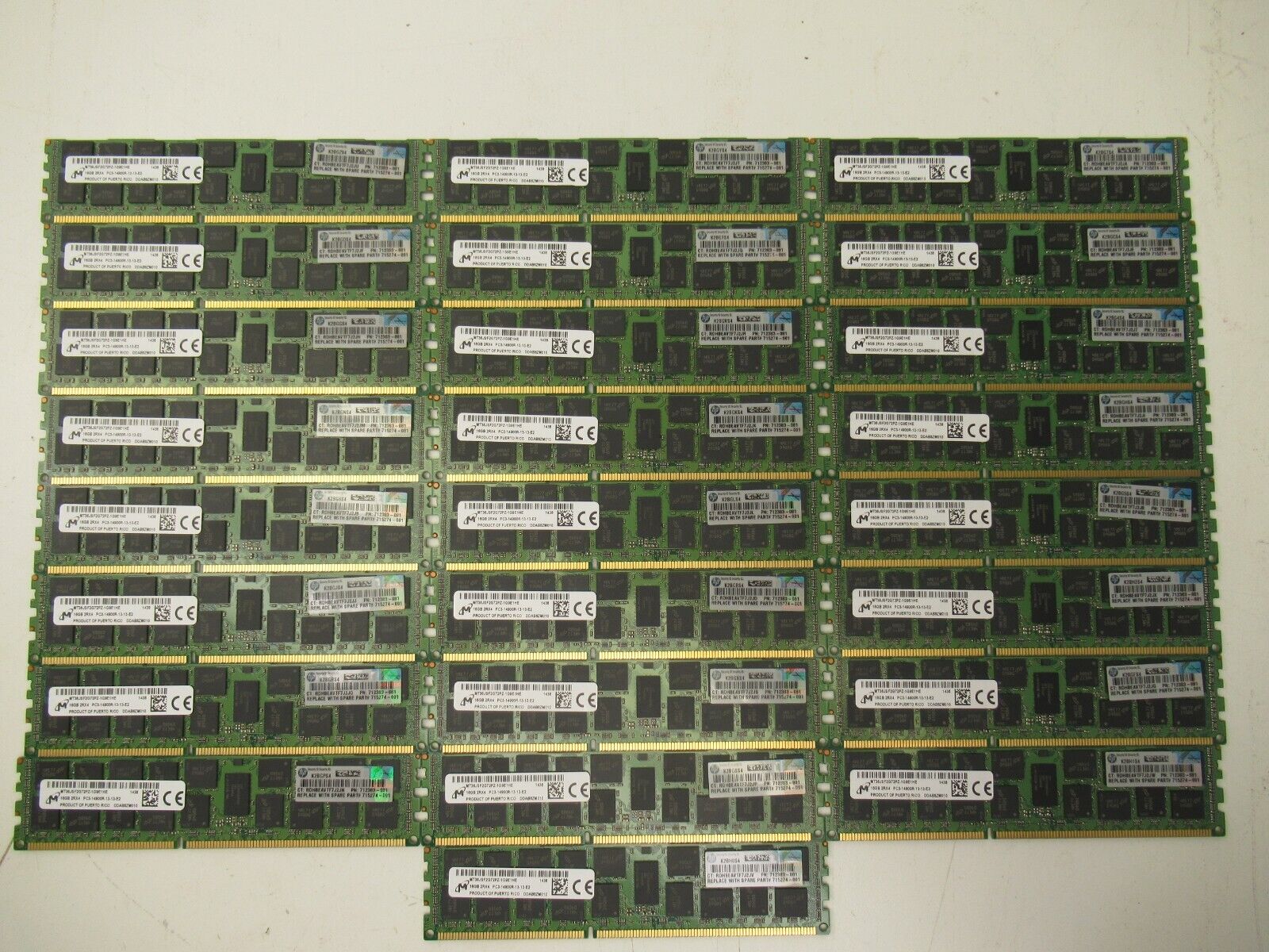 LOT OF 25X16GB=400GB Micron MT36JSF2G72PZ-1G9E1HE Server  Memory