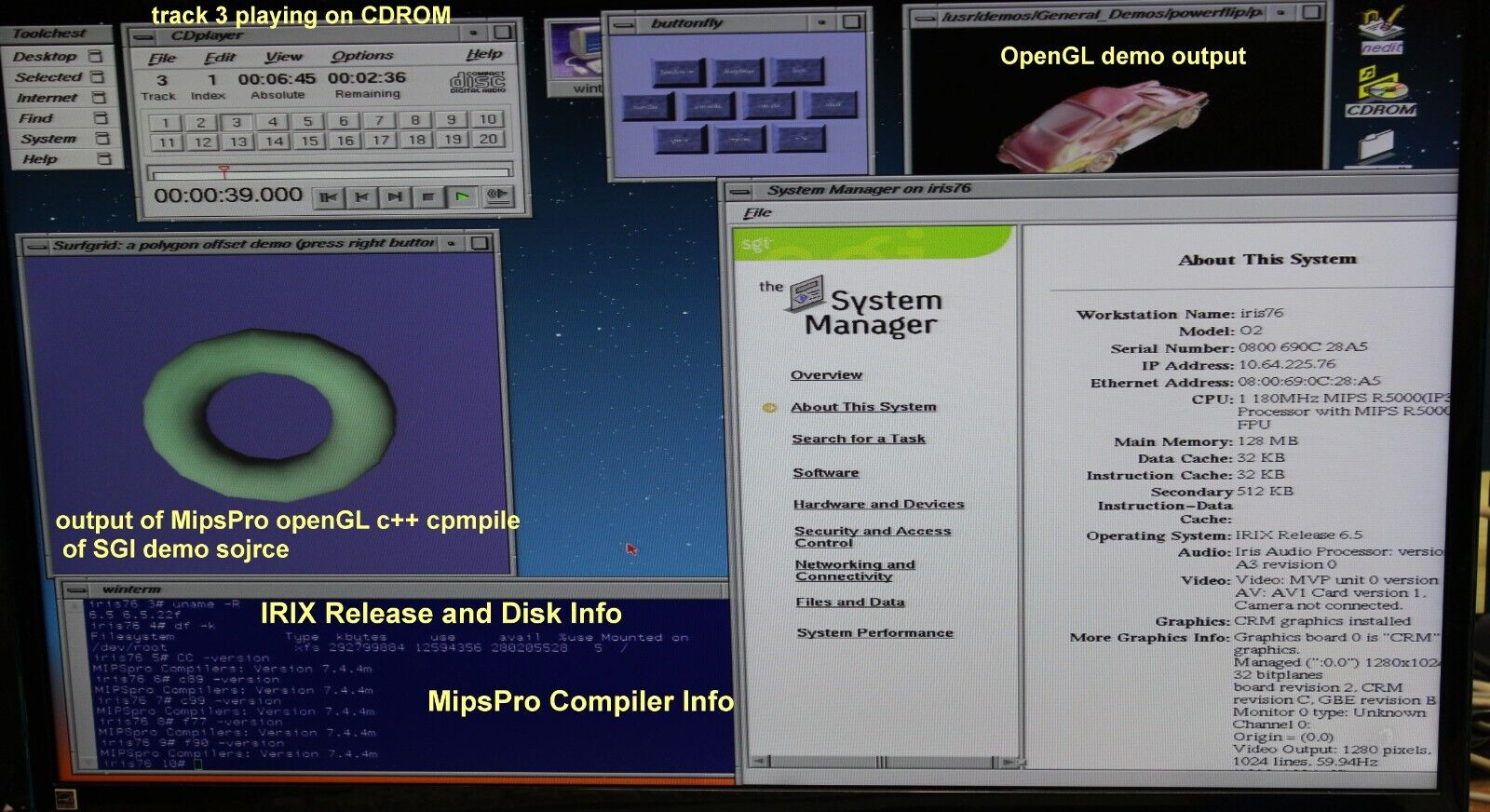 Silicon Graphics Sgi O2 Workstation with MipsPro 7.4.4 Dev