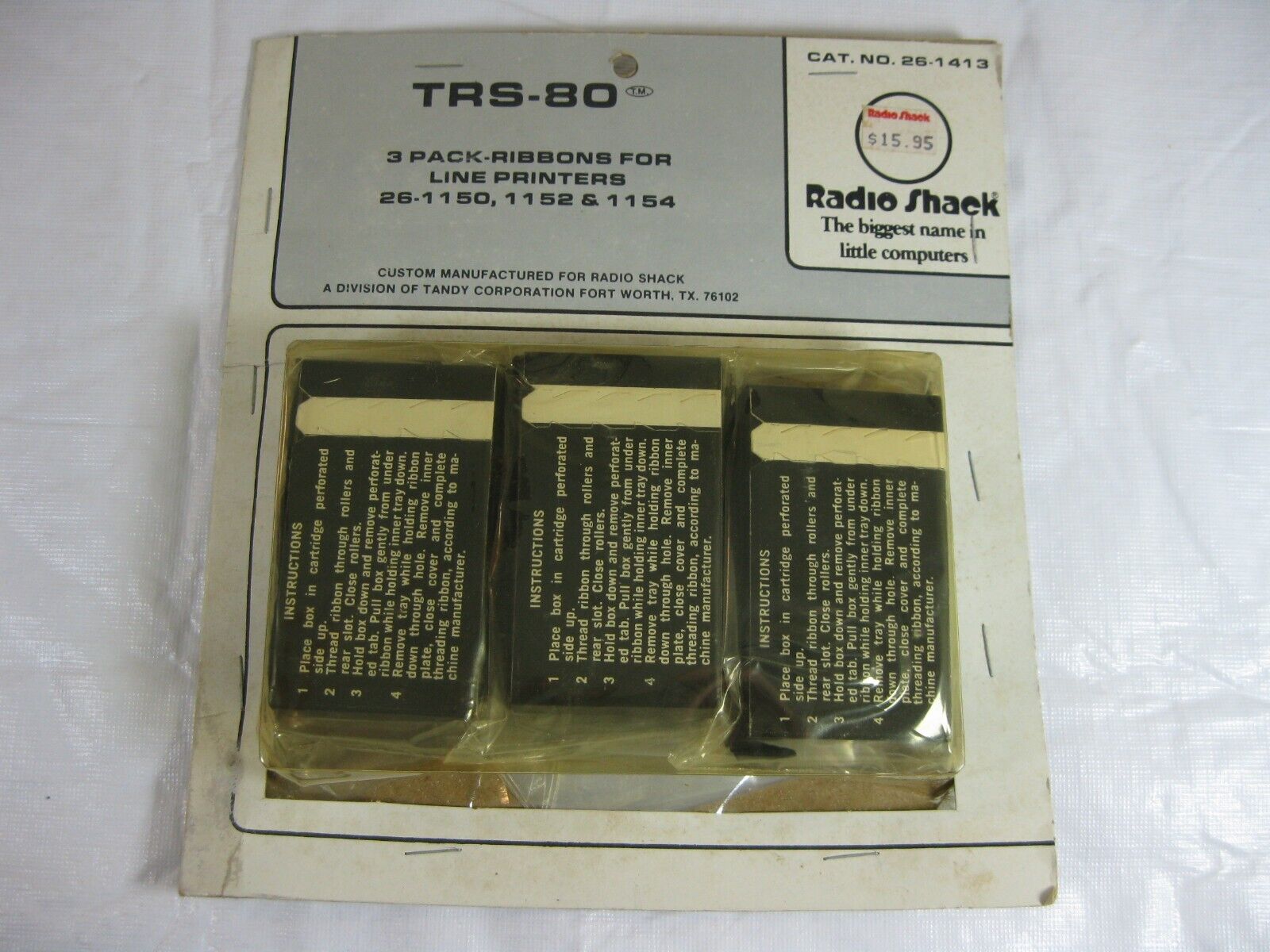 VTG RARE RADIO SHACK TRS-80 Line Printer 3-PACK RIBBONS 26-1150,1152,1154, NOS