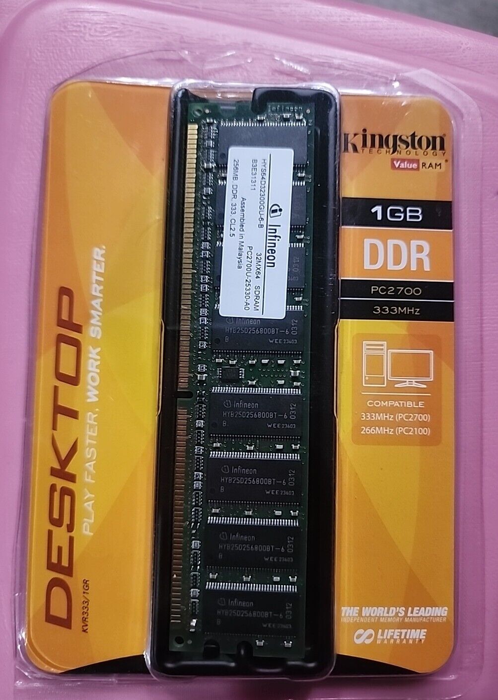 Genuine Kingston Value Ram ( 1GB) Desktop PC2700 Memory Stick 333MHz