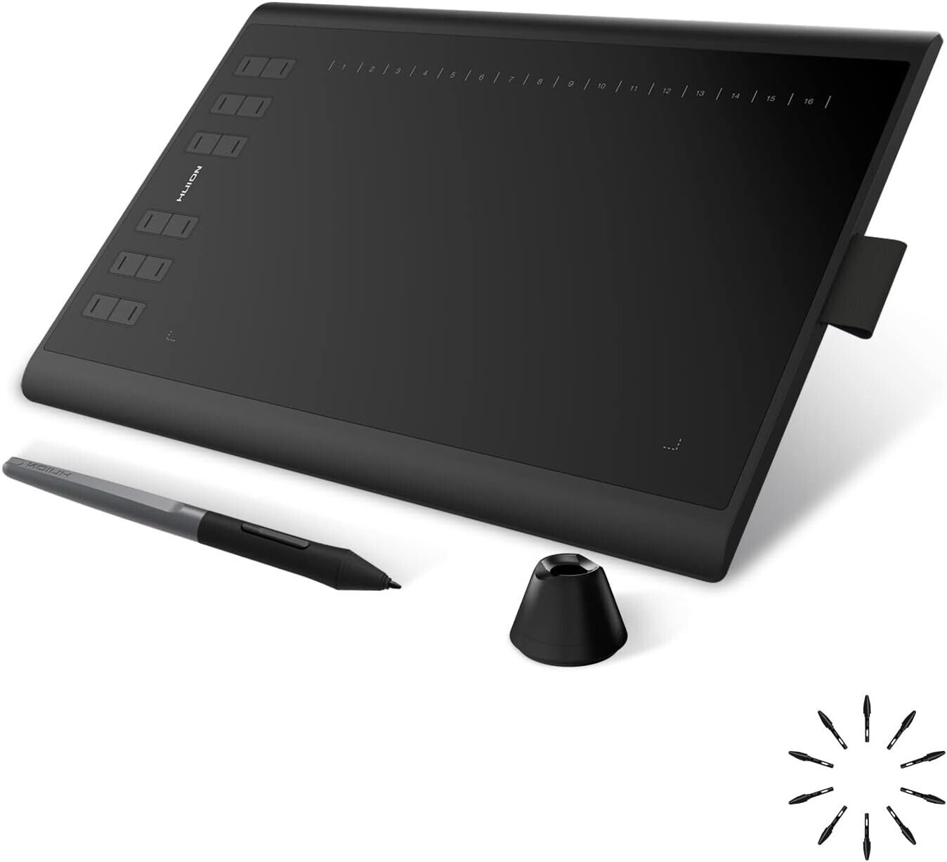 Huion Inspiroy H1060P Graphics Drawing Tablet With Battery-Free Stylus (Black)