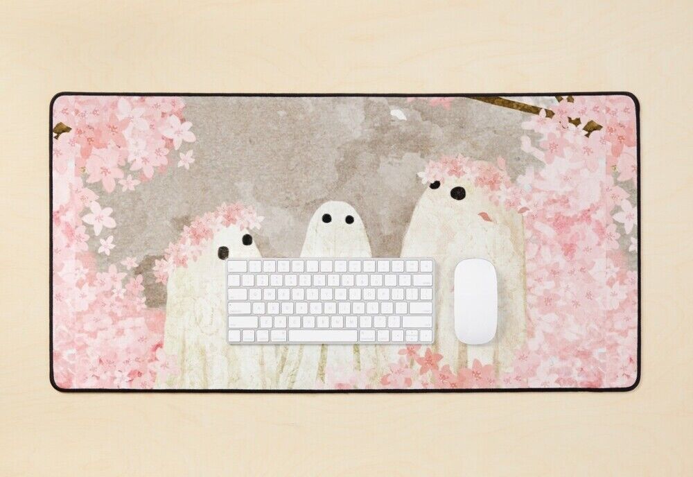 👻Cherry Blossom Ghost Party Desk Mat, 80x40cm/31.5in x 15.5in Mouse Pad deskmat