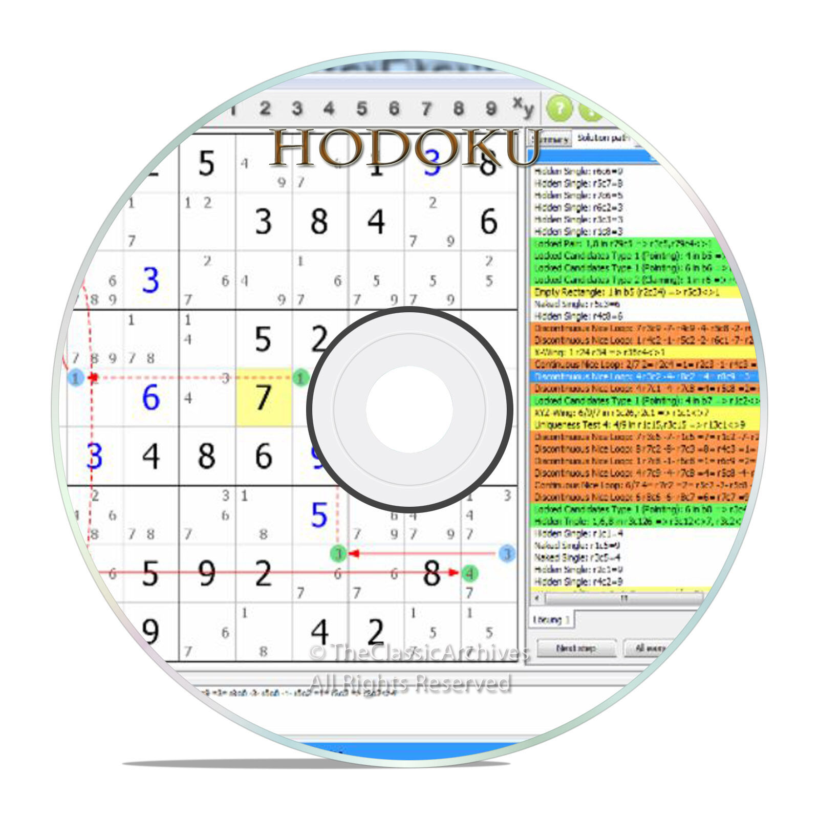 HODOKU, A SUDOKU TRAINING GAME, BRAIN TWISTER FOR THE PC, WITH BONUS GAMES