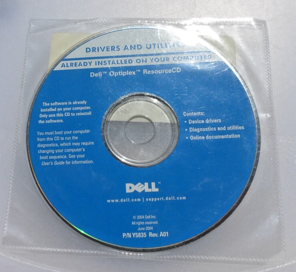 Dell OPTIPLEX Drivers and Utilities Resource CD - June 2004