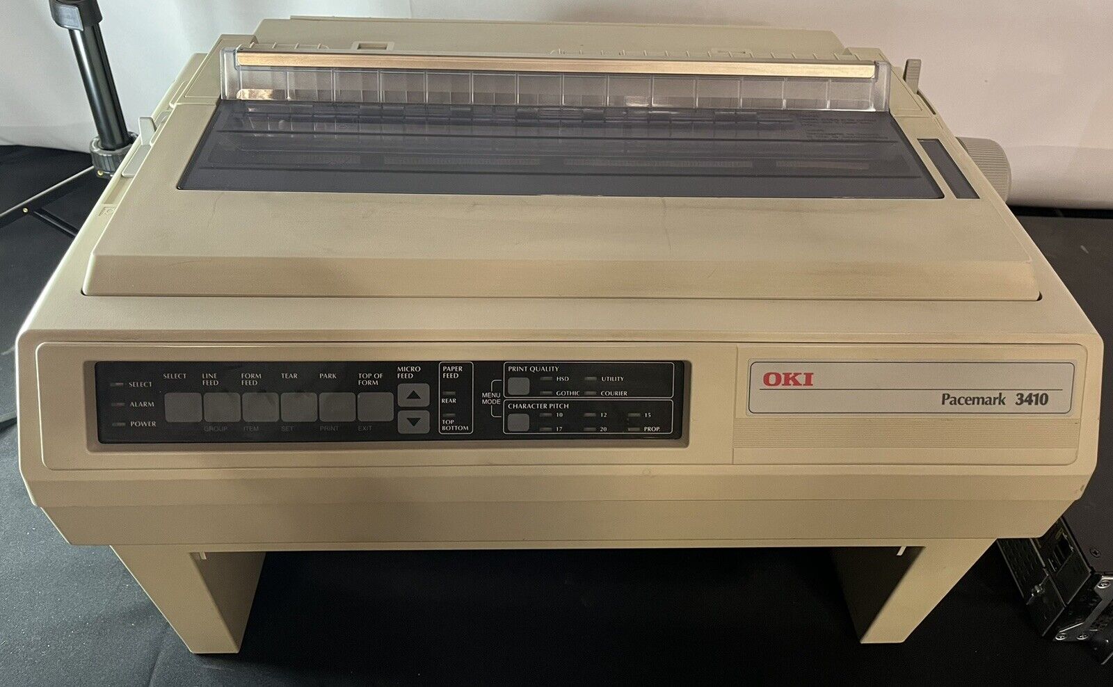 Vintage Oki Pacemark 3410 9-Pin Dot Matrix Printer Model GE8285A TURNS ON