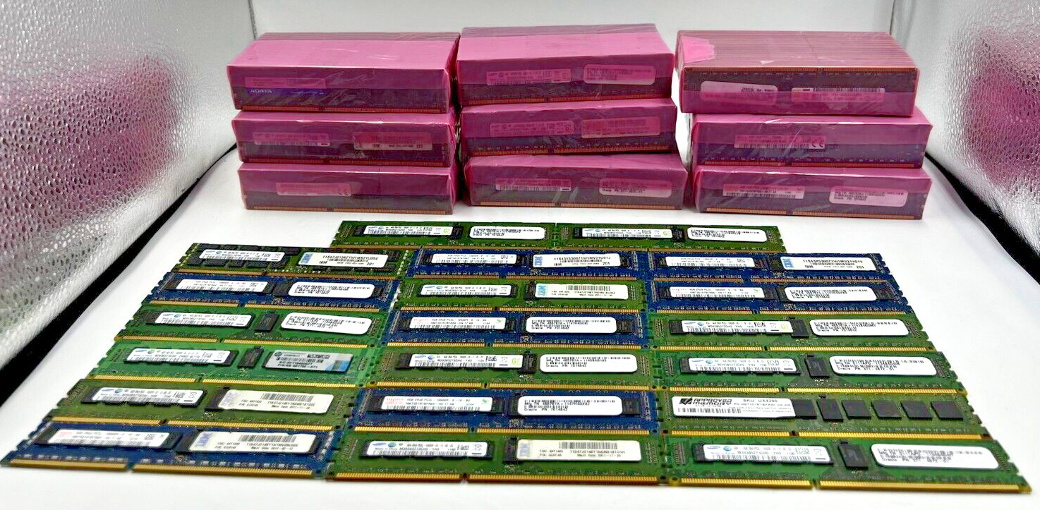SERVER RAM -MIX *LOT OF 200* 4GB 2Rx8/1RX8/2RX4 PC3/L - 10600R/12800R / TESTED