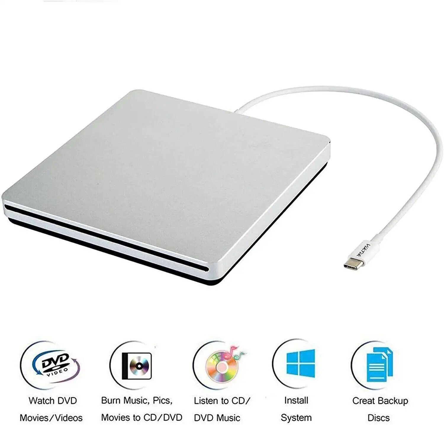 USB-C Superdrive External DVD/CD Reader Burner for Apple Macbook Air Pro Mini