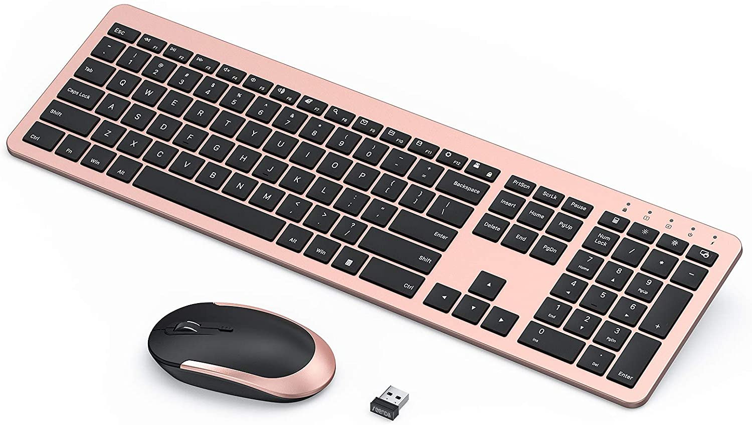 Rechargeable Wireless Keyboard Mouse Combo Full Size Cordless Keyboard & Mouse S