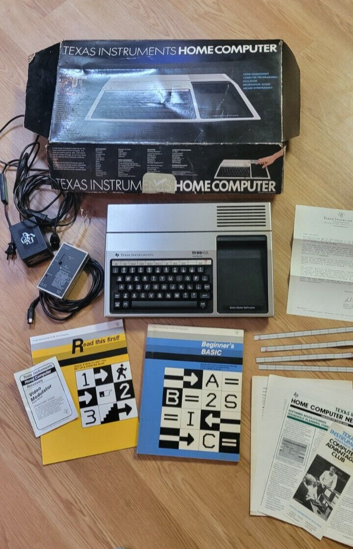 Texas Instruments TI99/4A Computer w/ Box Manuals - Tested Working