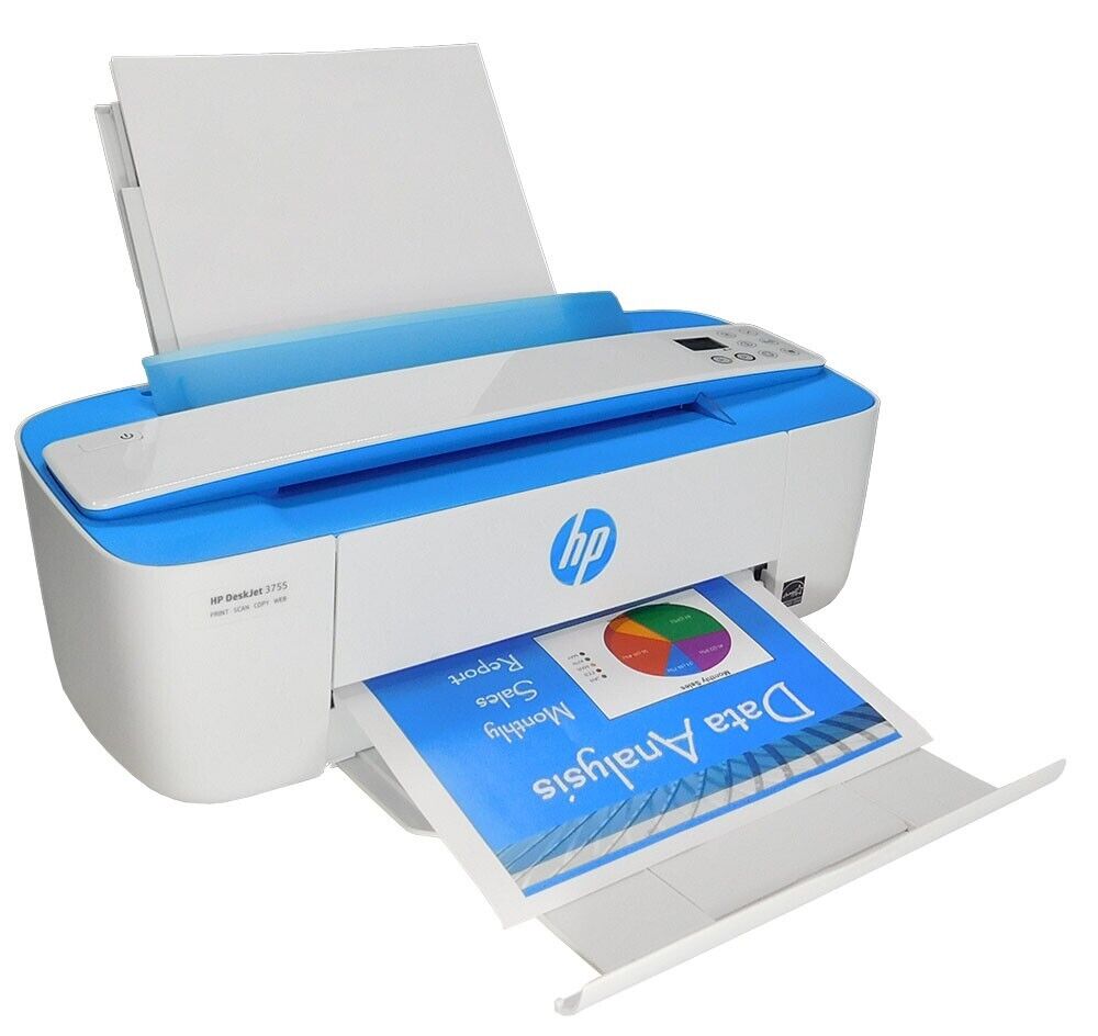 HP DeskJet 3755 J9V90A Blue All-in-One Wireless Color Inkjet Printer Refurbished
