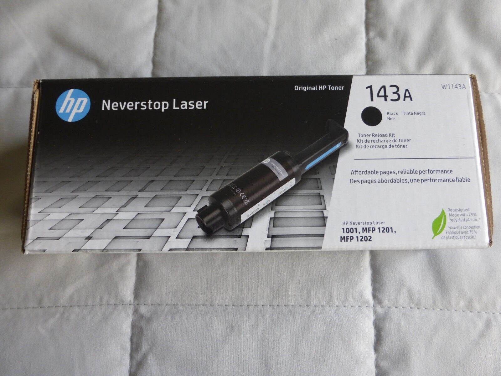 Genuine HP Neverstop Laser Original HP Toner Reload Kit 143A Black W1143A New
